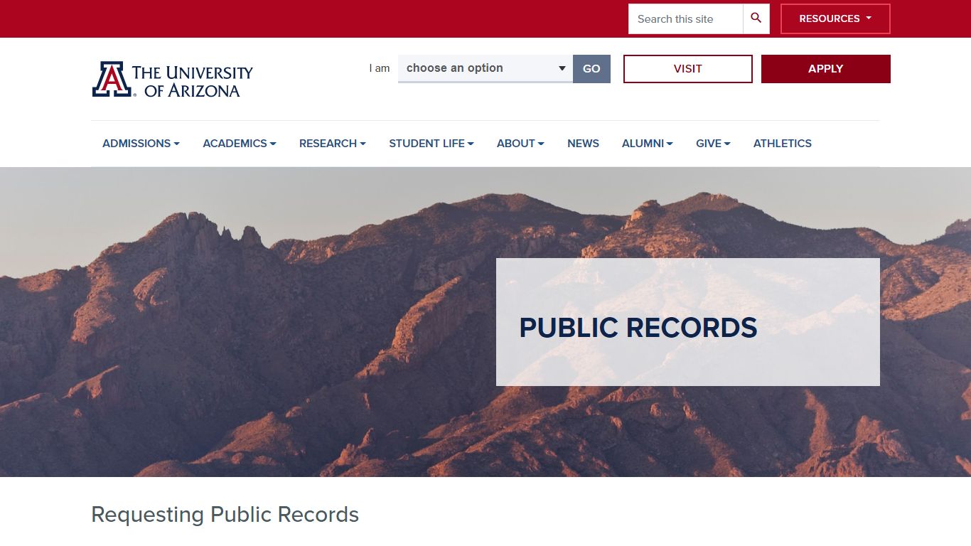 Public Records | The University of Arizona